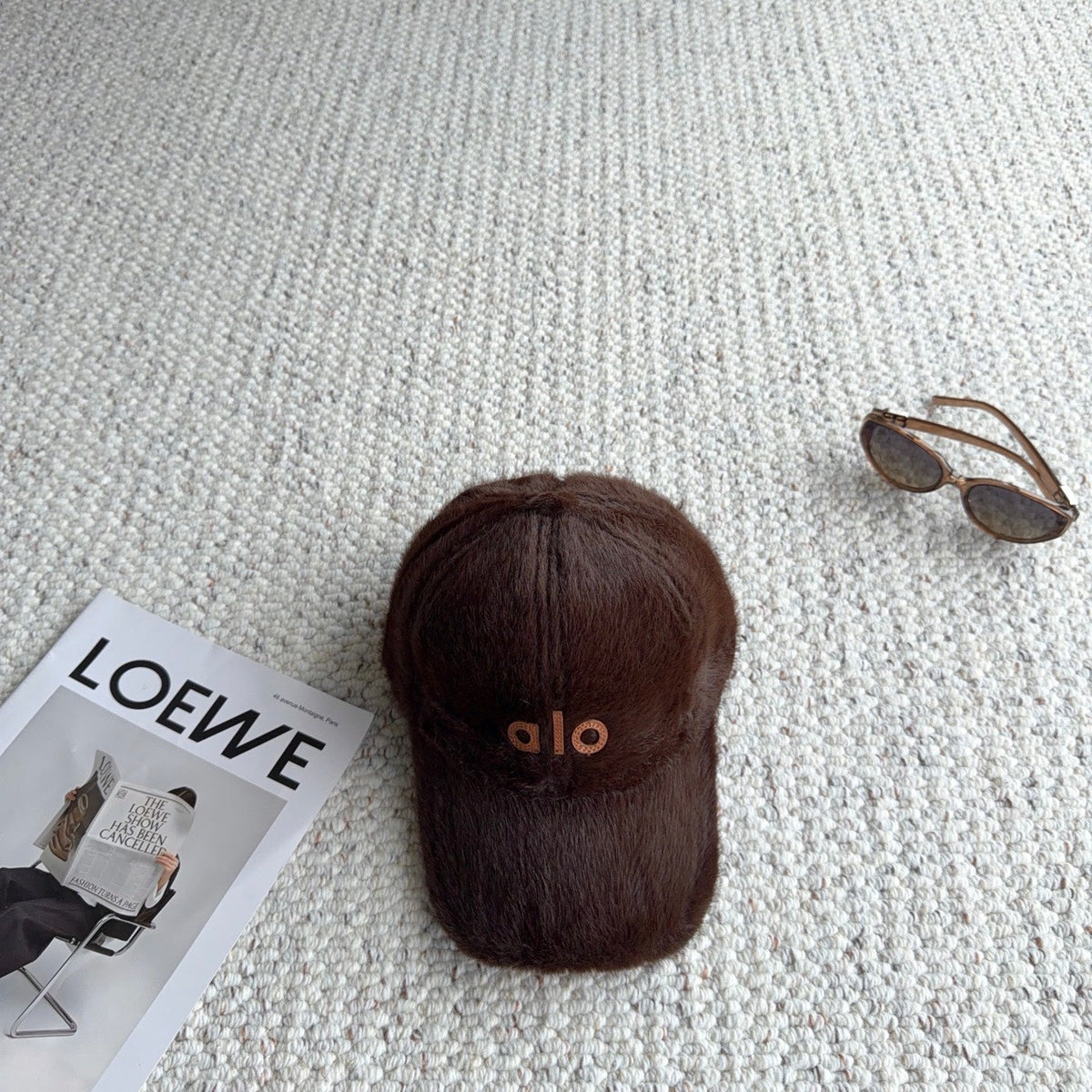 Alo Yoga Plush Fabric Baseball Cap Hat 515570