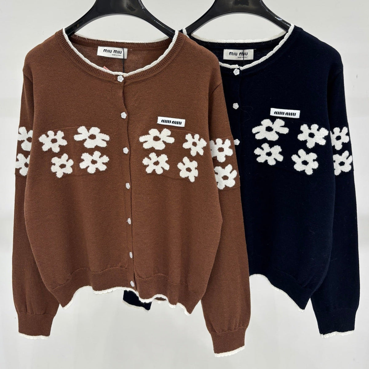 Miumiu 2026 Crew-Neck Embroidered Cardigan Wool 431814