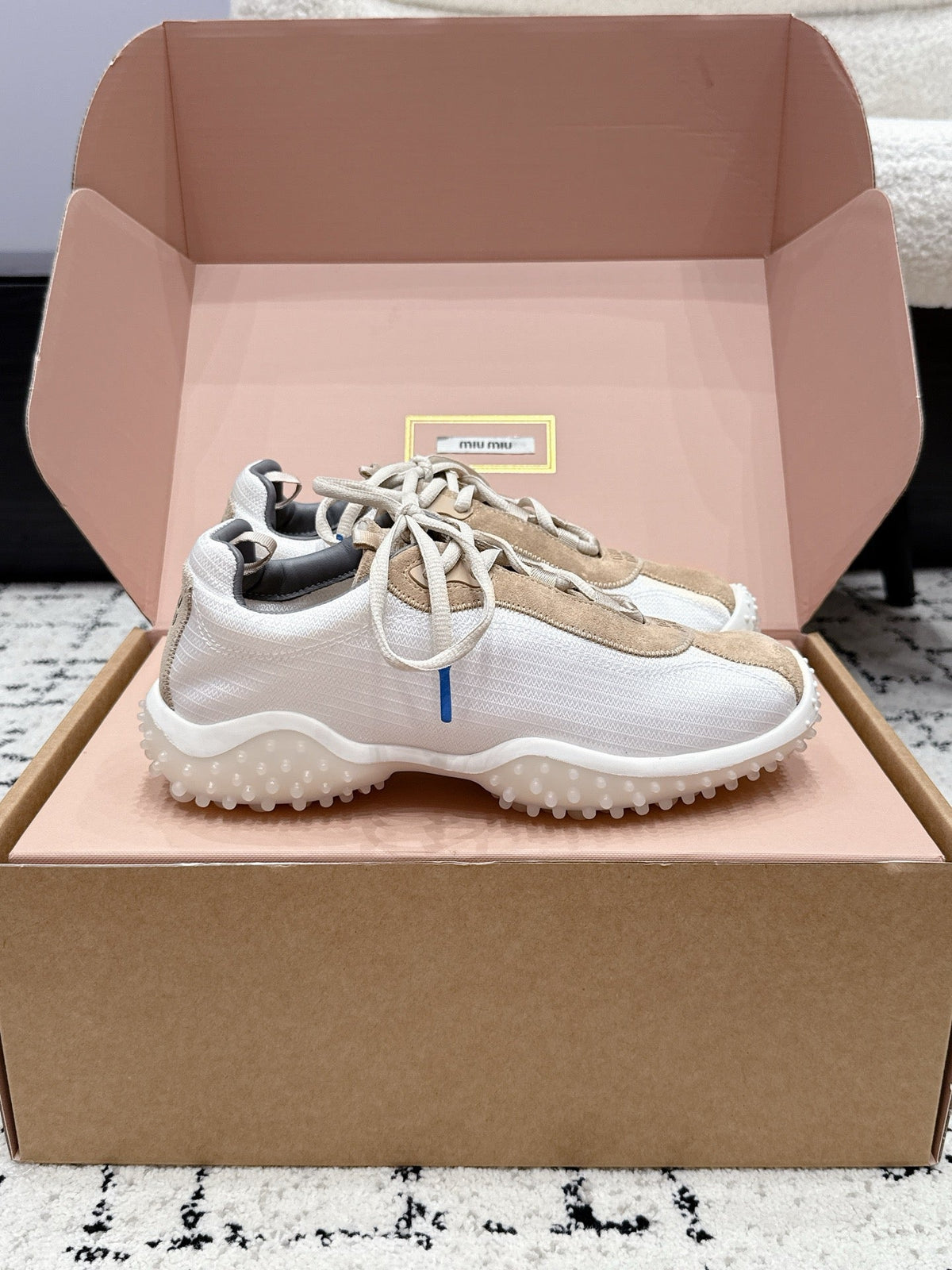 Miumiu 2026 Bubble Sneaker Technical Fabric And Suede 955019