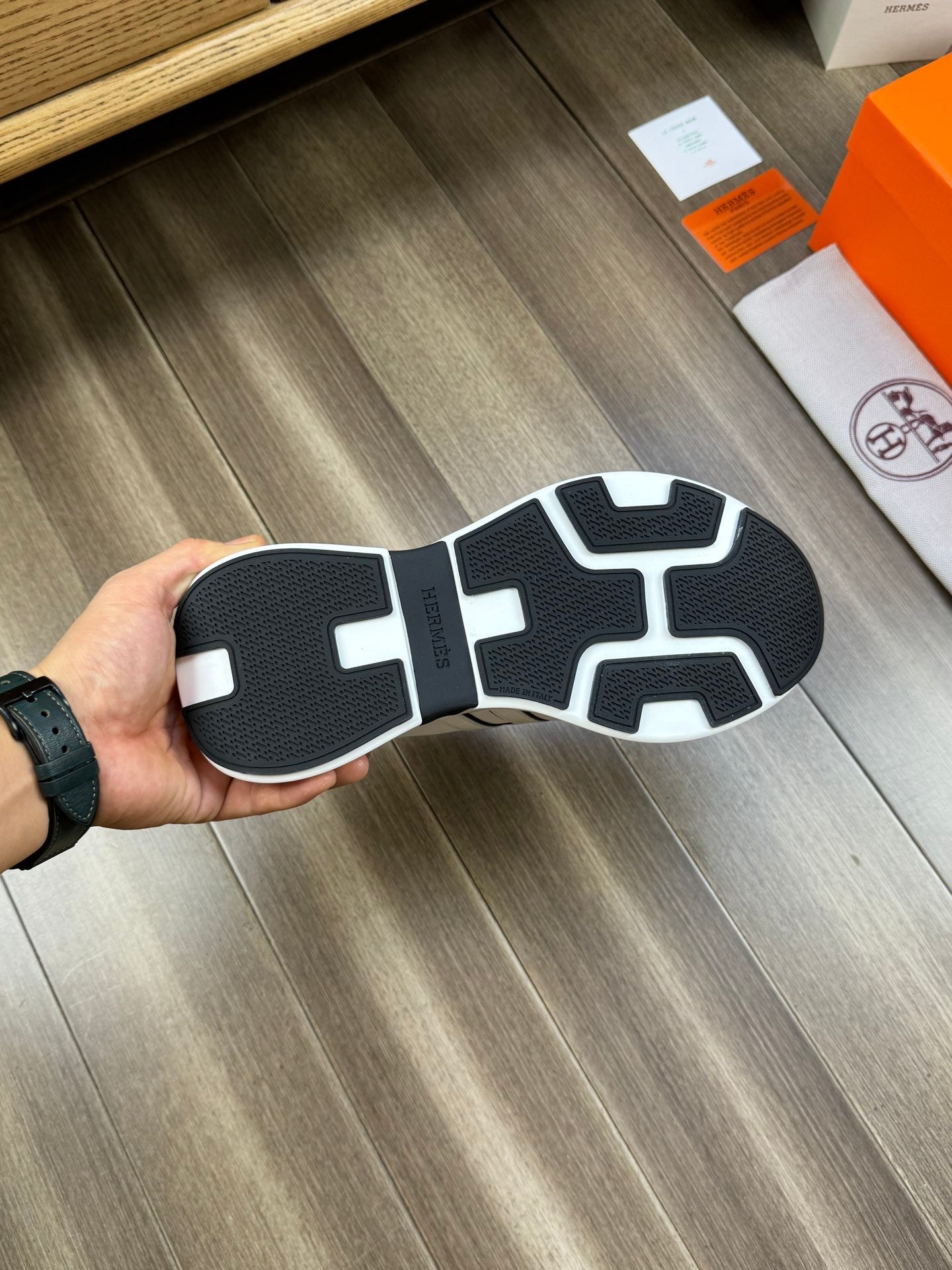 HM TRAIL SNEAKER WHITE CALFSKIN