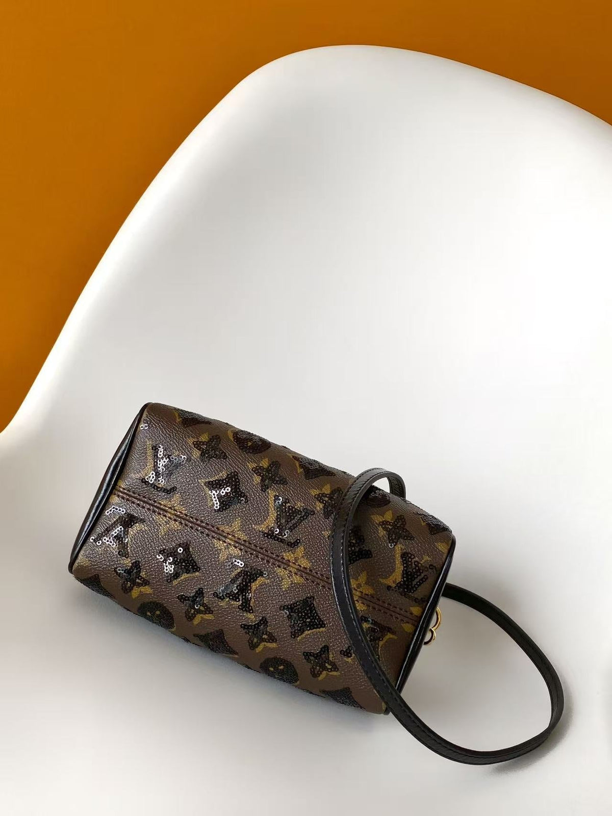 LV 2026 Speedy Bandoulière 20 Bag Black Brown Canvas Leather 281524