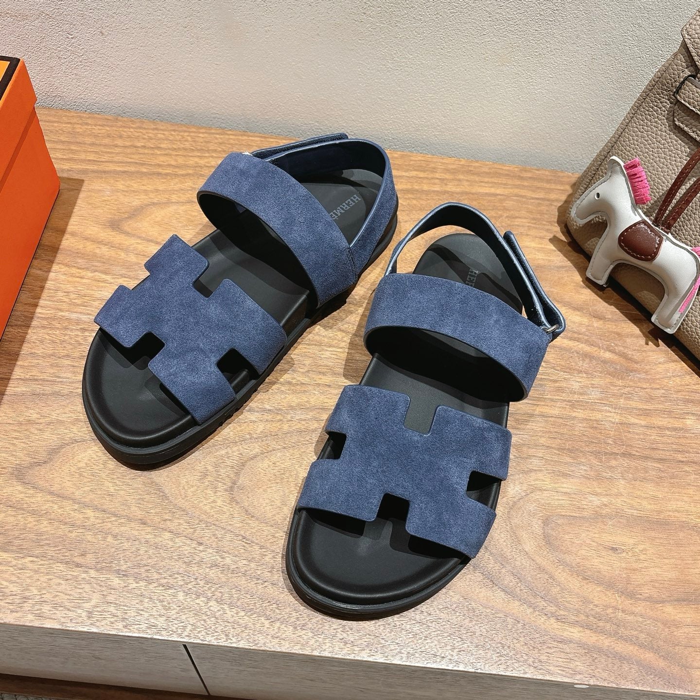 HM Men's 25 Genius  Sandals Blue Suede 651352