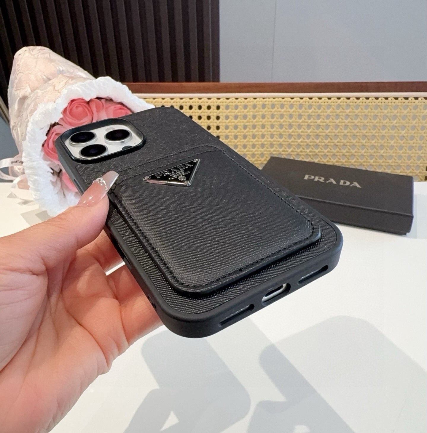 Prada 2-in-1 Sim Card Slot Phone Case 395084