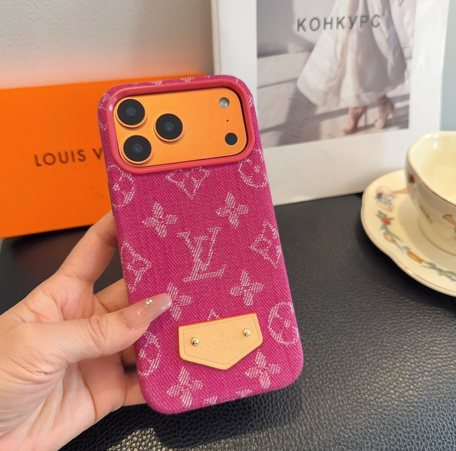 Louis Vuitton Denim Leather Label Phone Case 395085