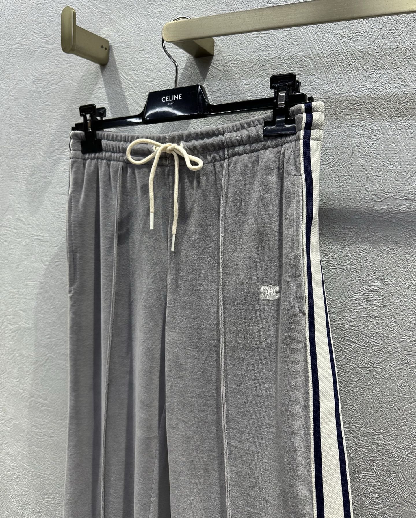 Celine 25 Pant Grey White Velvet Cotton