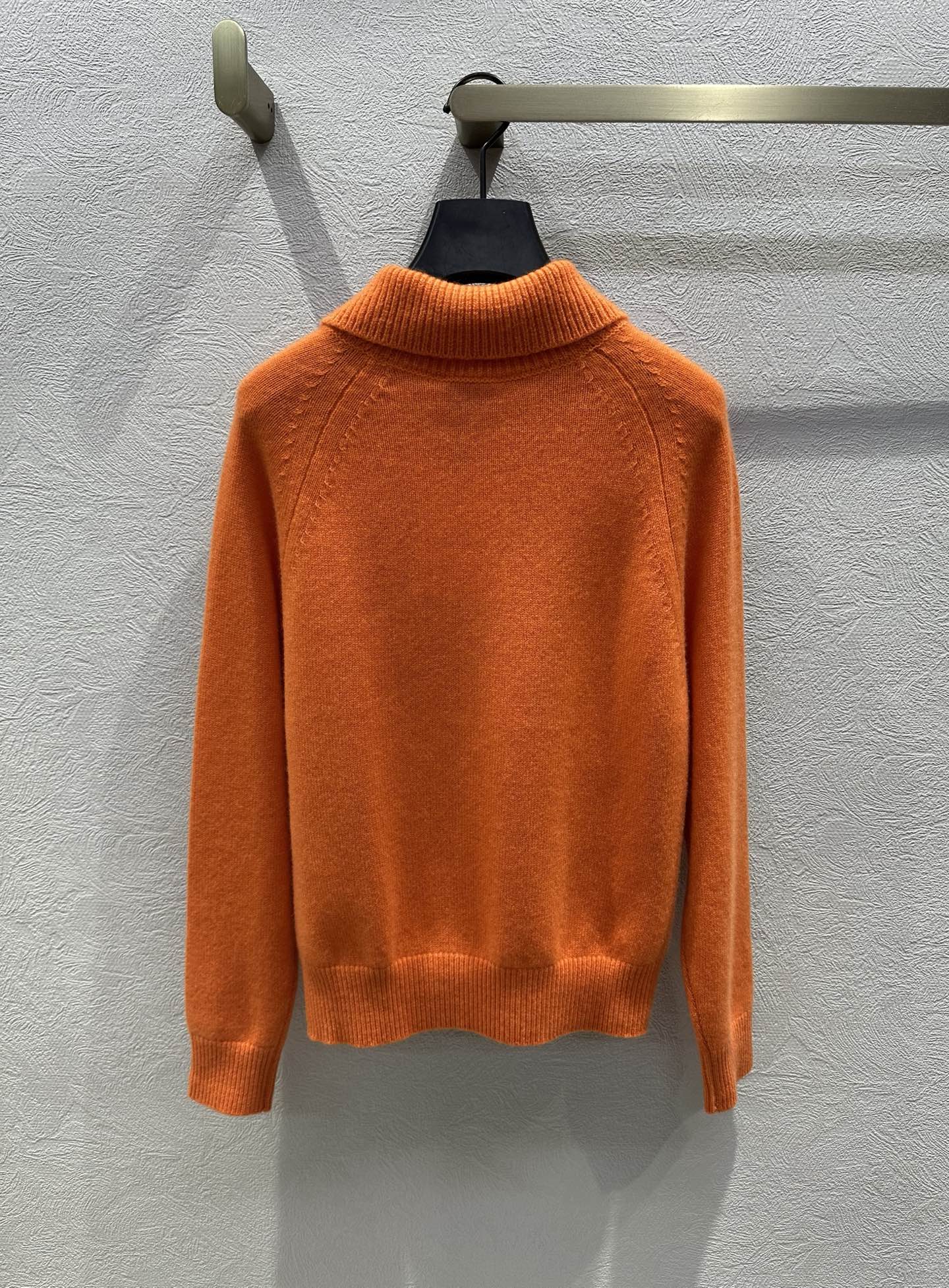 MC 2025 Turtleneck Sweater Orange Cashmere