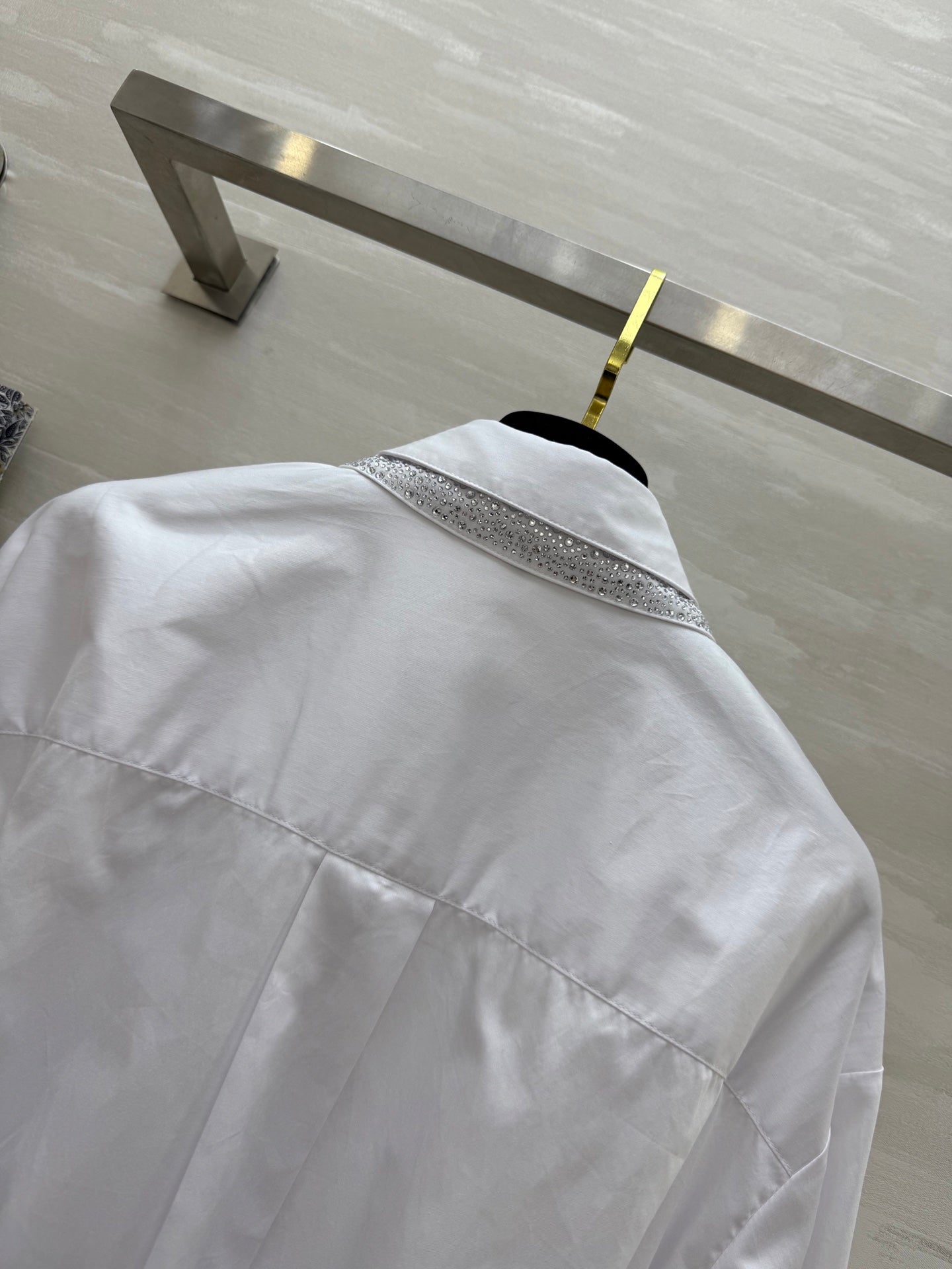 CD Belt Shirt Dress White cotton