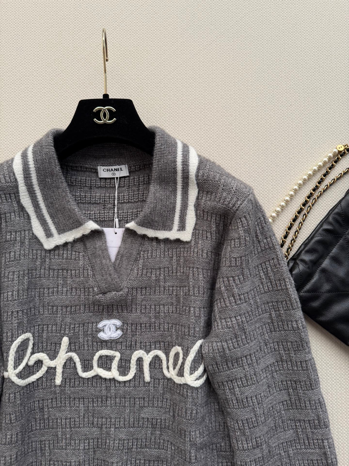 Chanel 2026 Embroidered Knit Polo Shirt Wool 417722