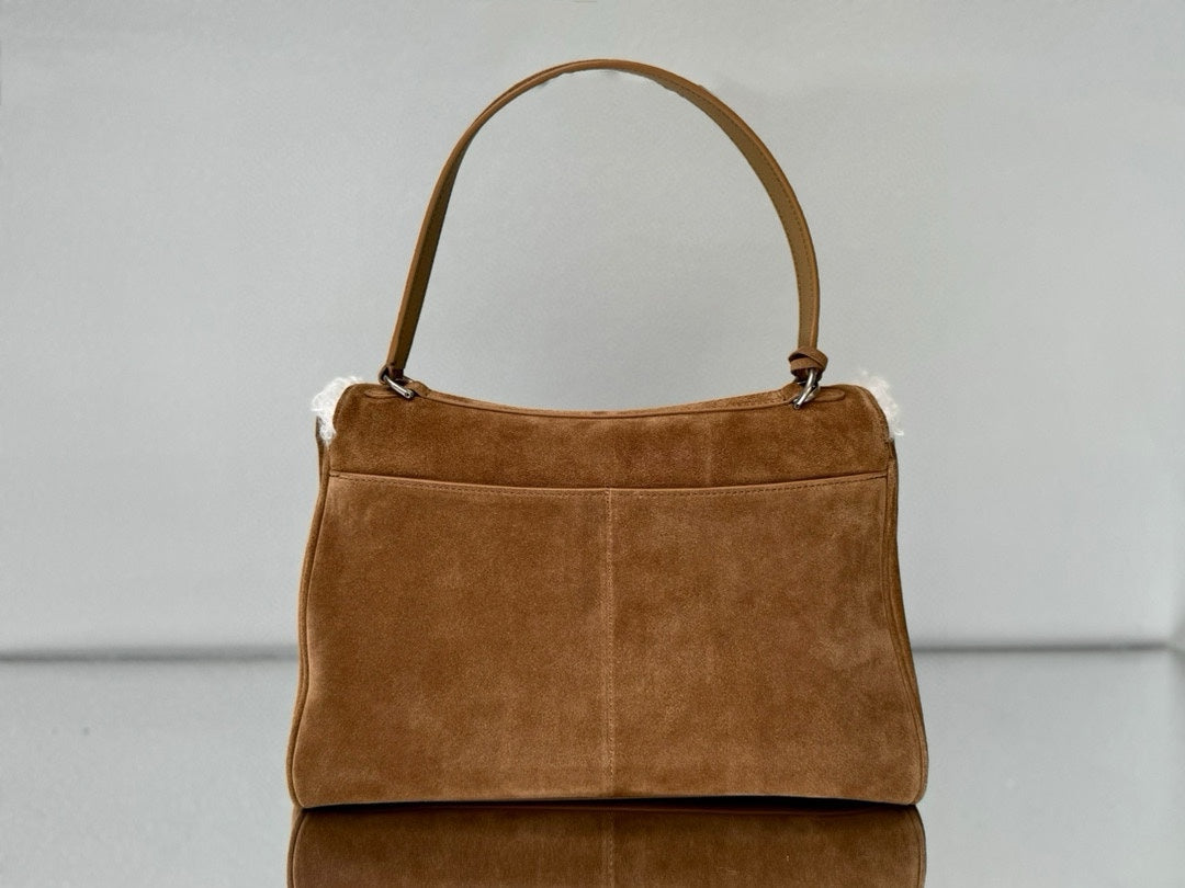 Balenciaga Small Rodeo Bag 40 Brown Suede Sliver Hardware