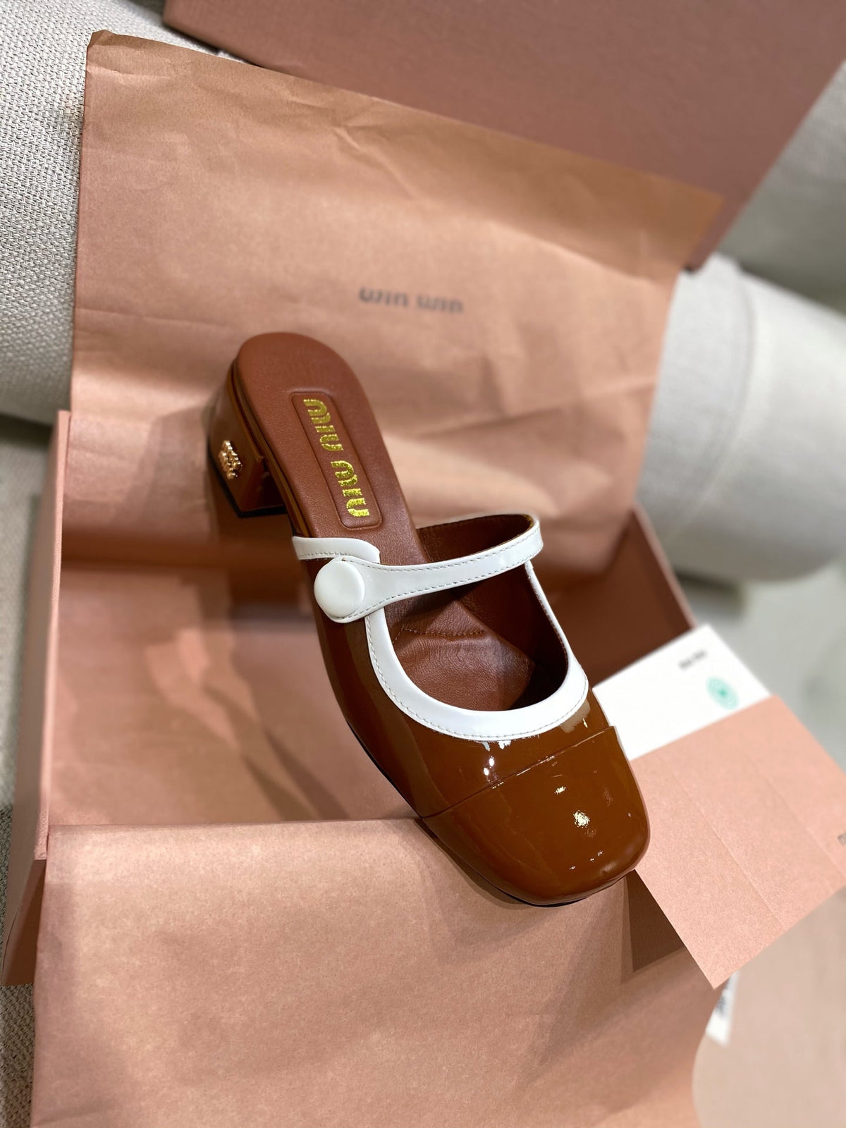 Miu Miu 2026 Cross-Strap Mule 40mm Patent Leather 155470
