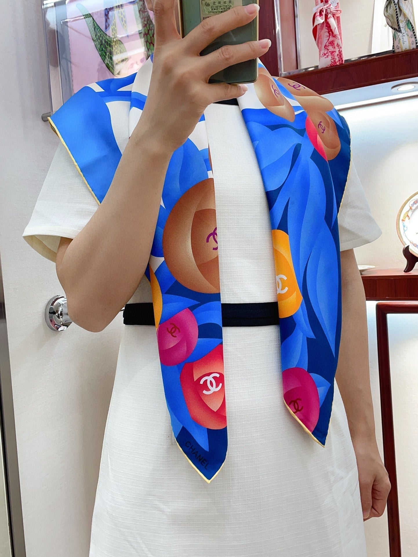CC Square Scarf 90 CM In Colorful Silk Twill  193819