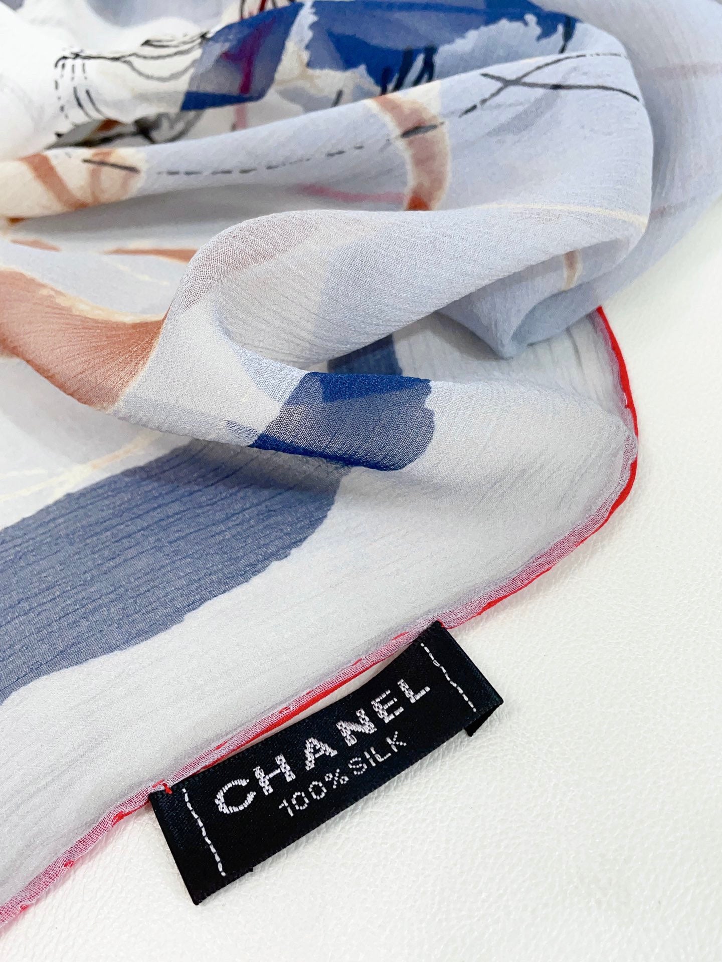 CC Square Scarf 110 CM In Colorful Shunyu Georgette Silk 198580