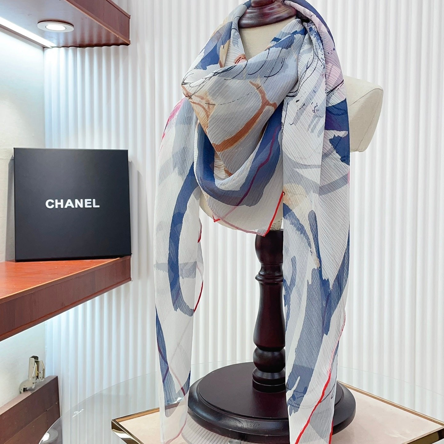 CC Square Scarf 110 CM In Colorful Shunyu Georgette Silk 198580