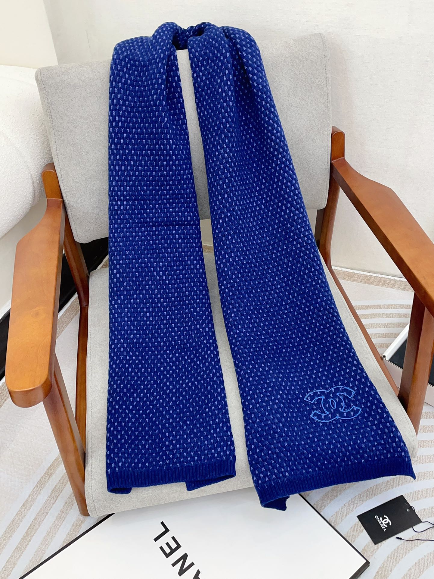 CC Scarf 180 CM In Blue Cashmere 394593