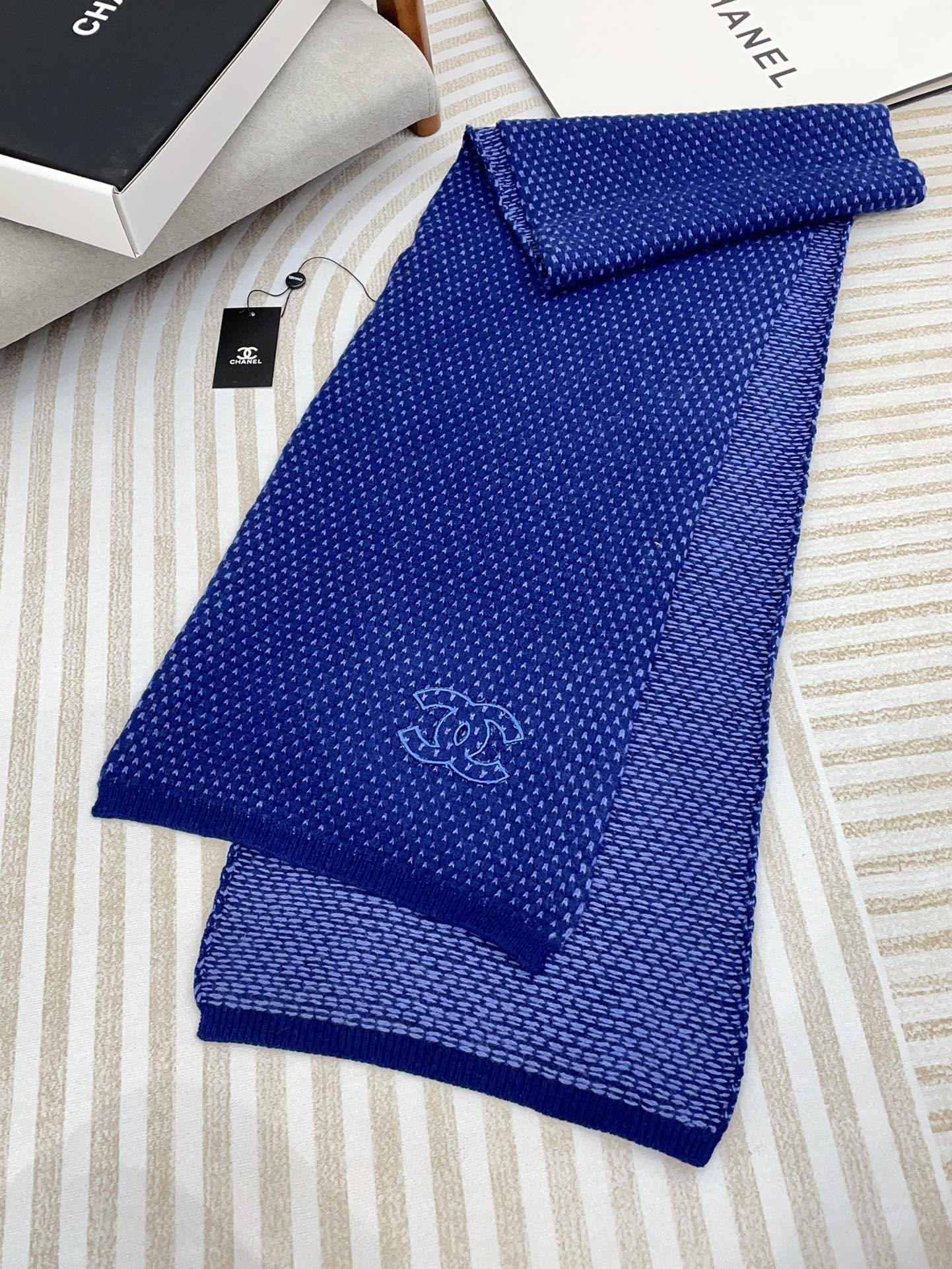 CC Scarf 180 CM In Blue Cashmere 394593