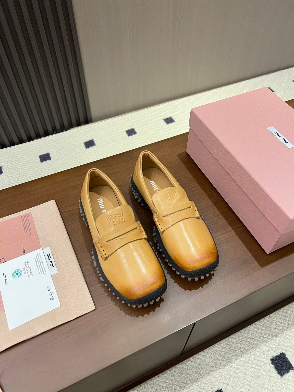 Miu Miu 2026 Square Toe Loafers Leather 155998