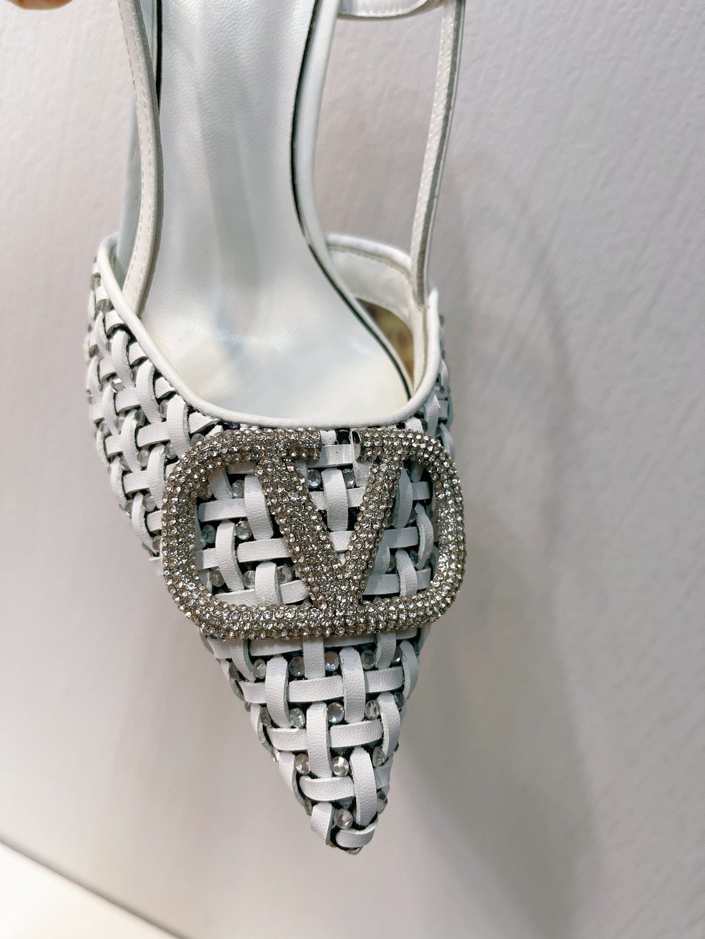 VT High Heeled Slingbacks White  Sheepskin 292800