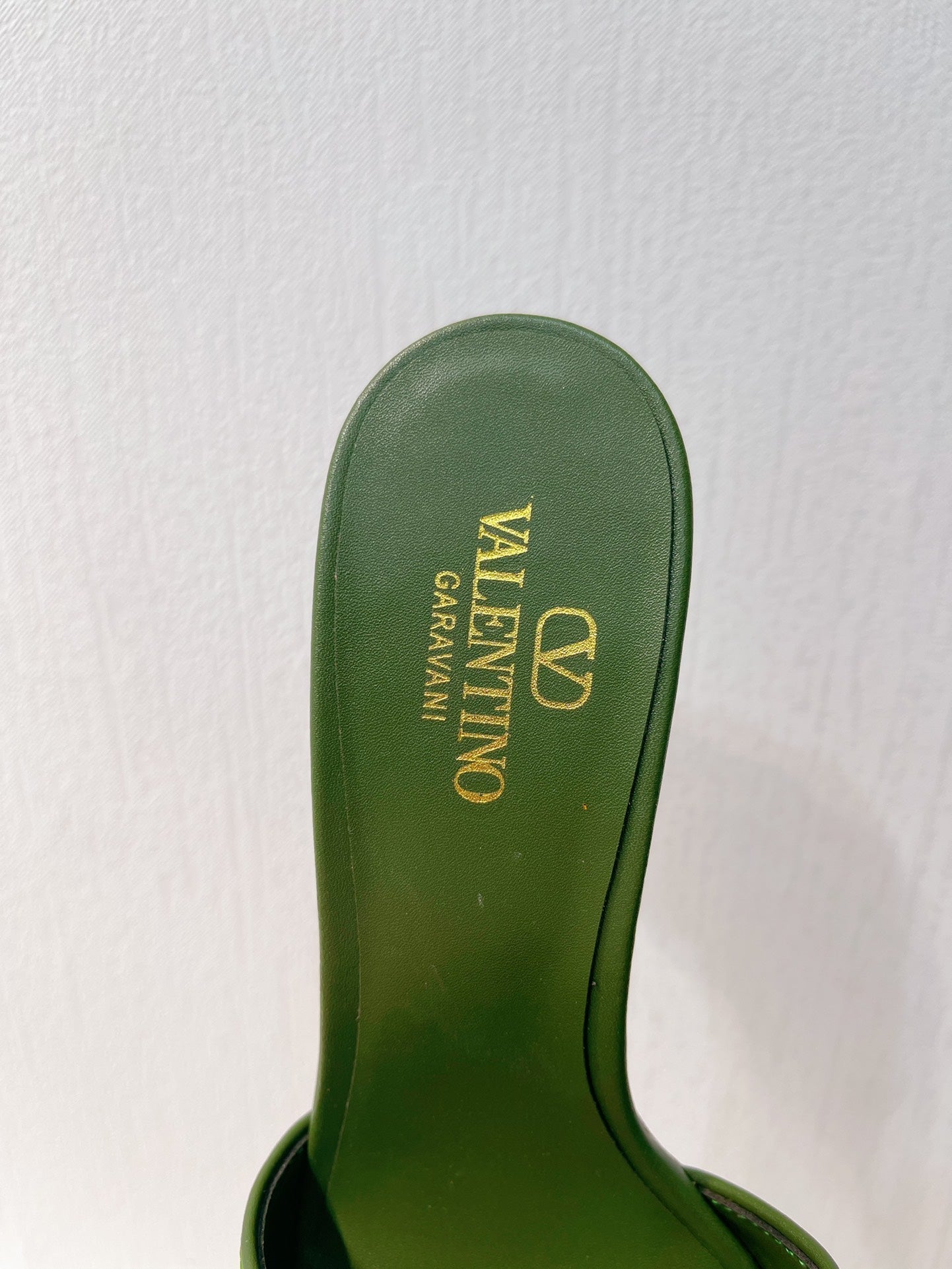 VT Leather Mules Dark Green Cowhide 292871