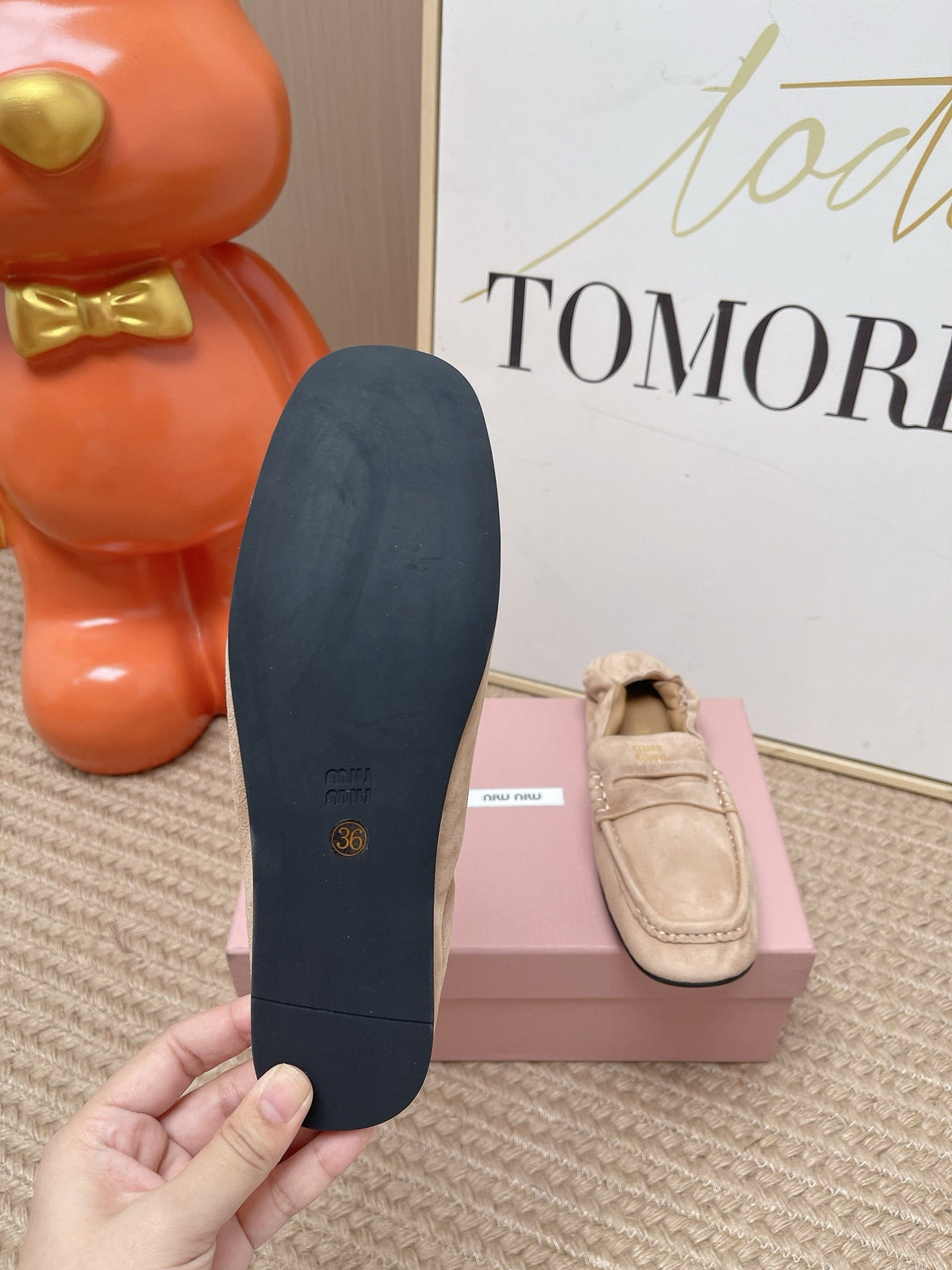 Miumiu 2026 Ruches Penny Loafers Suede Cowhide 950931