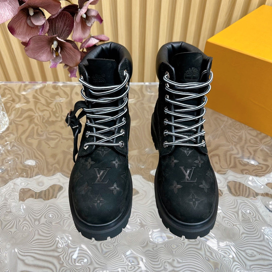 LV x Timberland 6-In High End Ankle Boot Black Monogram Suede