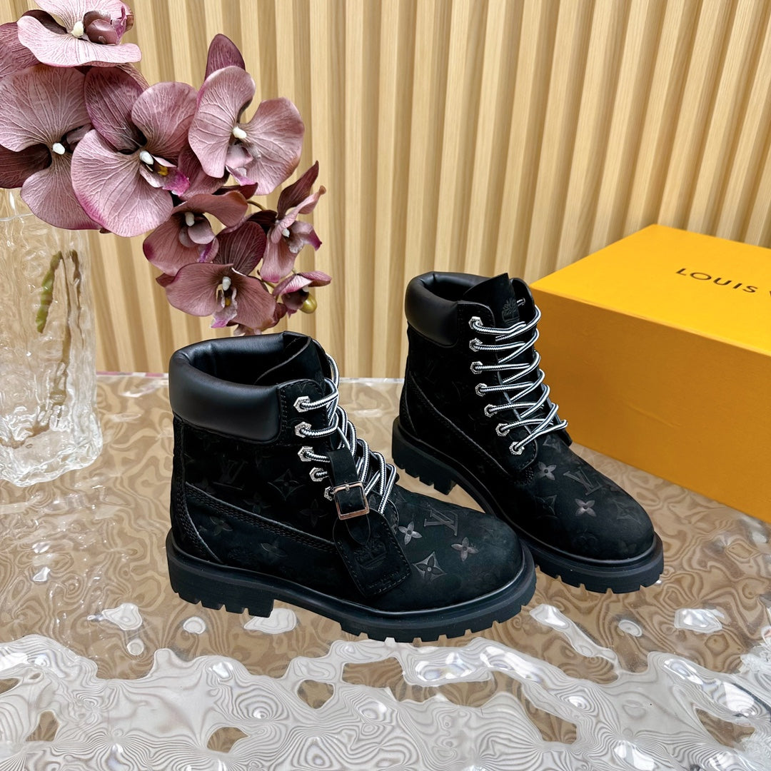 LV x Timberland 6-In High End Ankle Boot Black Monogram Suede
