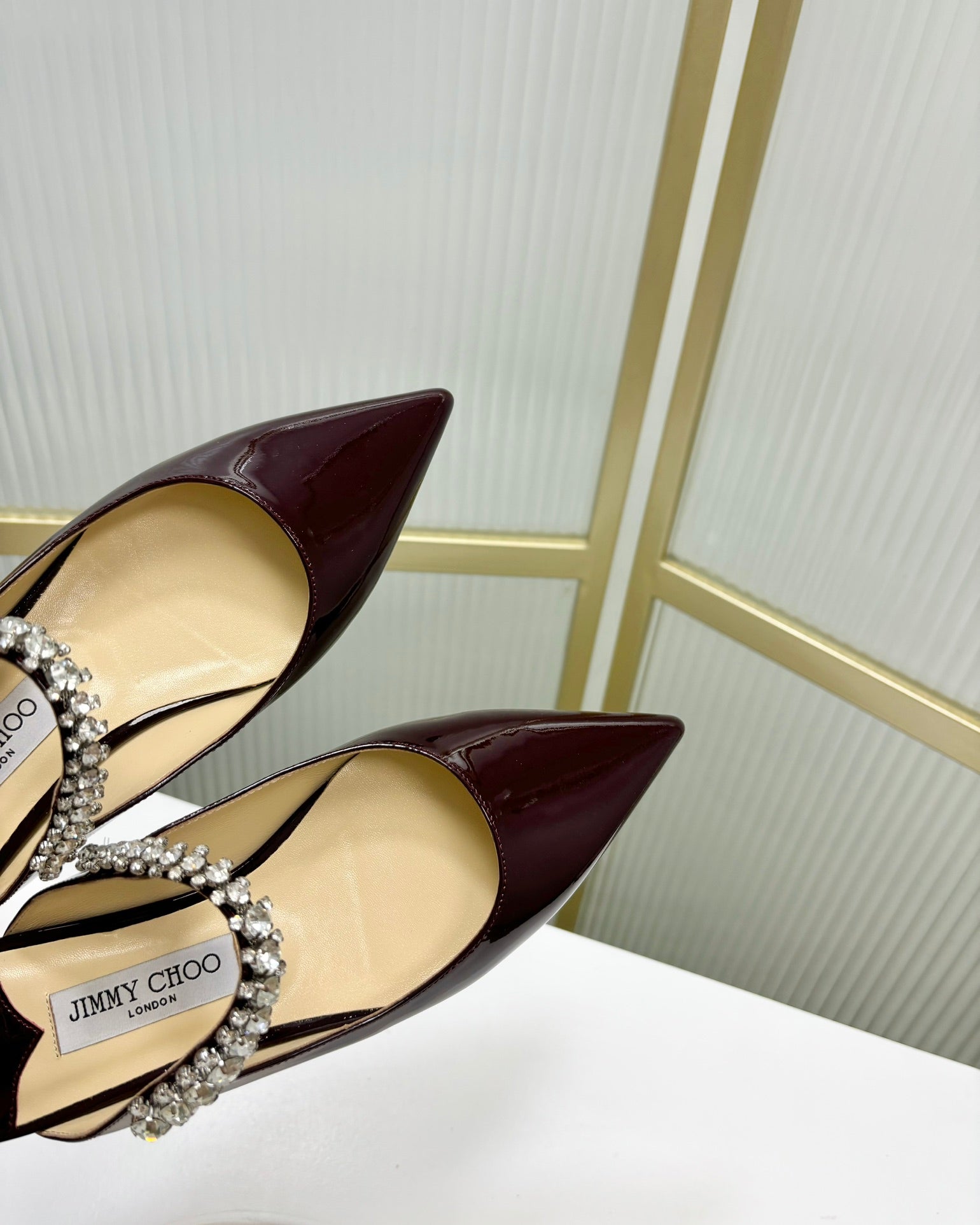 Jimmy Bing In Dark Burgundy Glossy Cowhide Mules  587752
