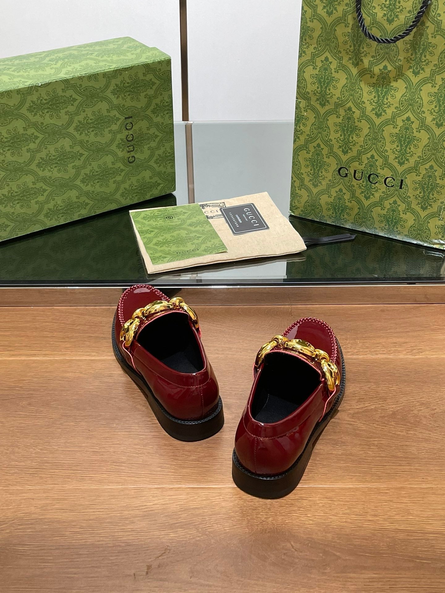GG Marina Loafer Dark Red Patent Calfskin