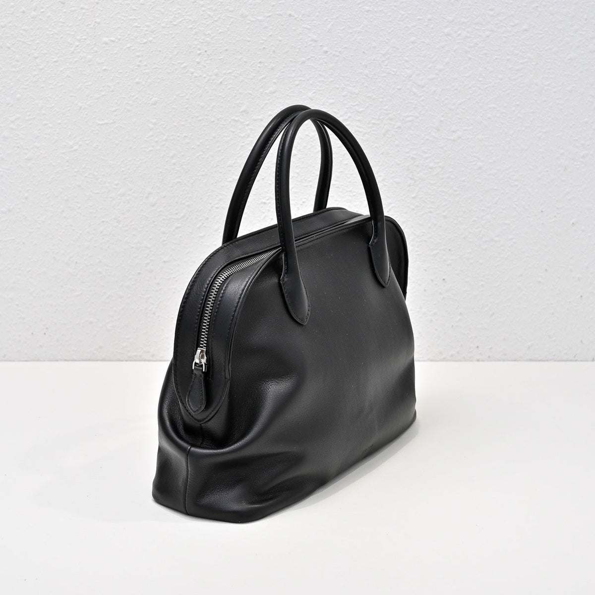 The Row Agnes Tote Bag 30cm Black Leather