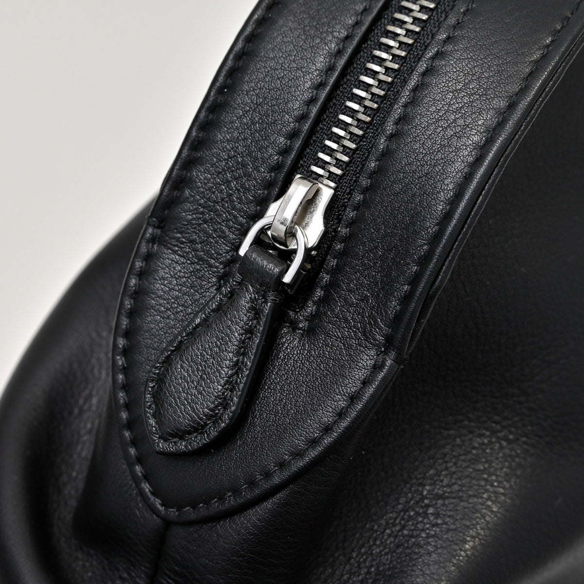 The Row Agnes Tote Bag 30cm Black Leather