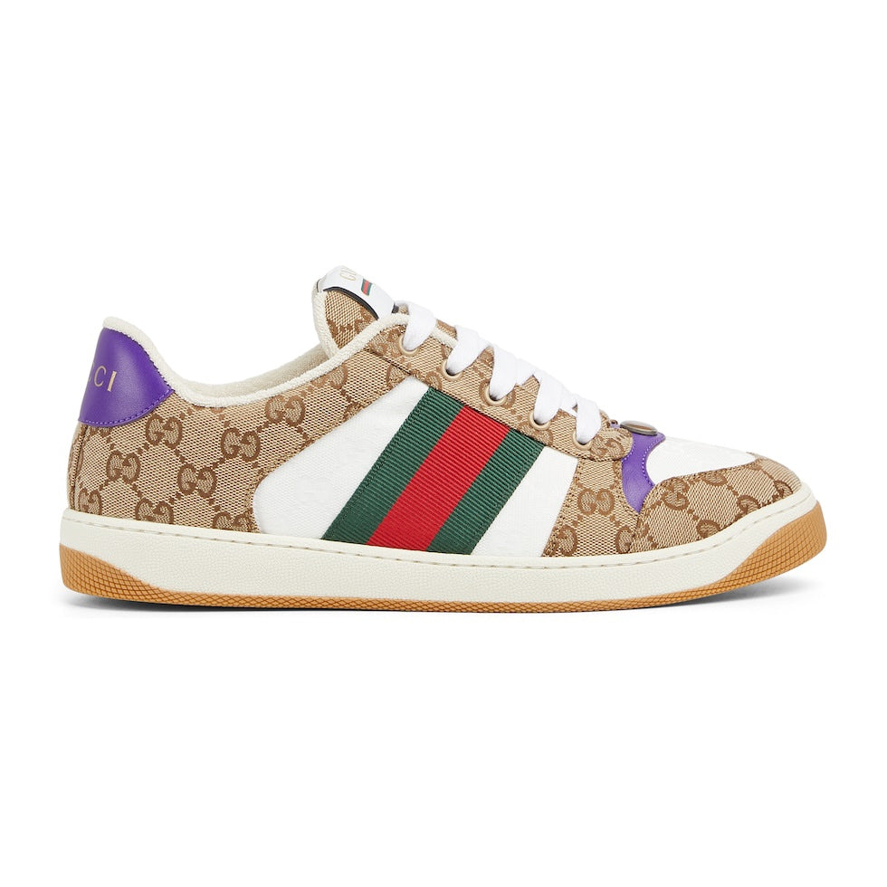 GG Men's Screener Sneaker Brown Mix Purple Canvas 523581
