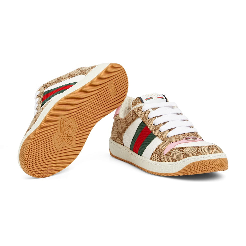 GG Men's Screener Sneaker Brown Canvas 523580