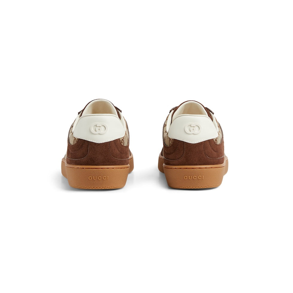GG Men's G75 Sneaker Dark Brown Canvas Suede 523583