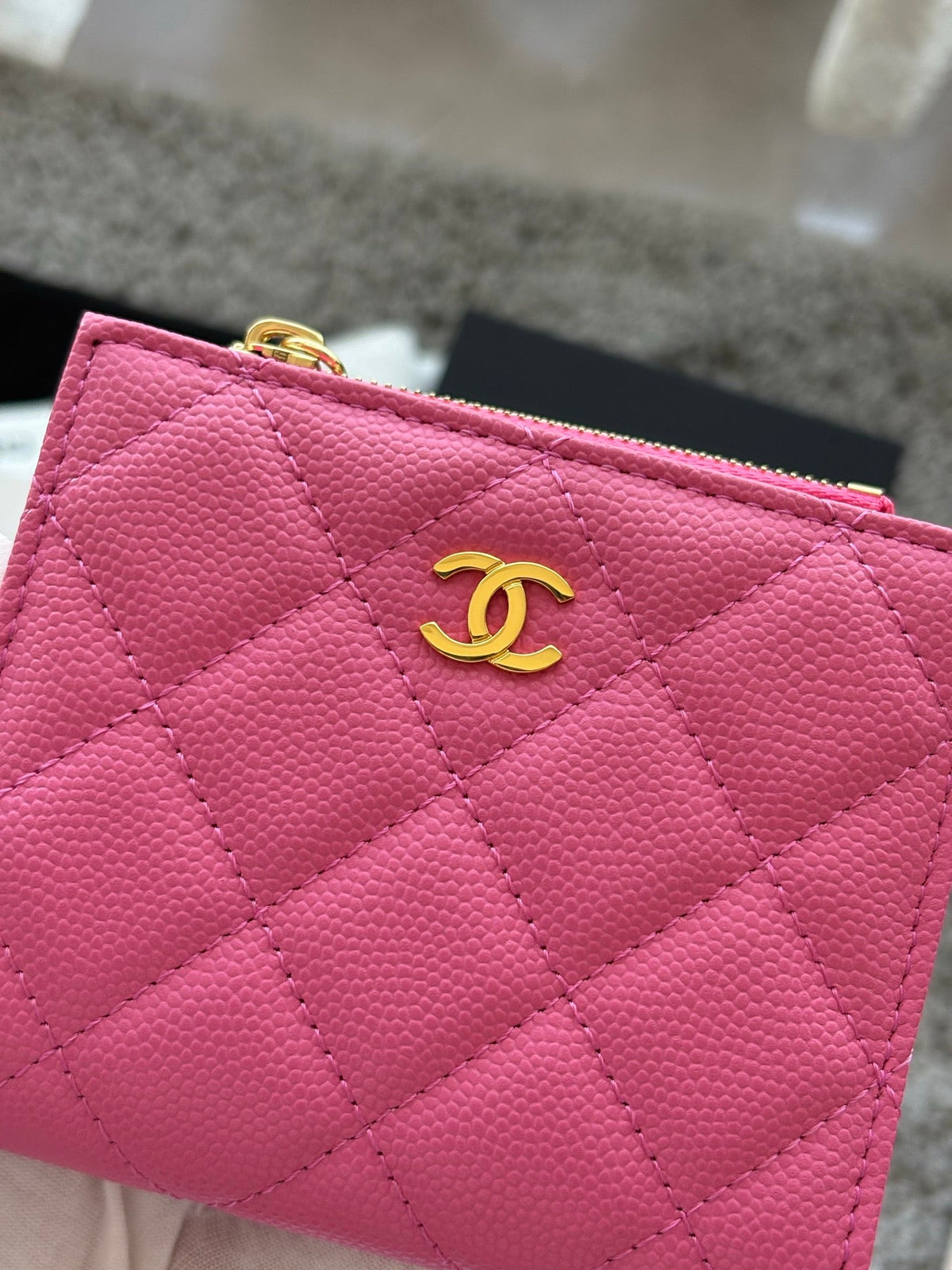 Chanel 2026 Double Zippered Short Wallet 11cm Leather 102531