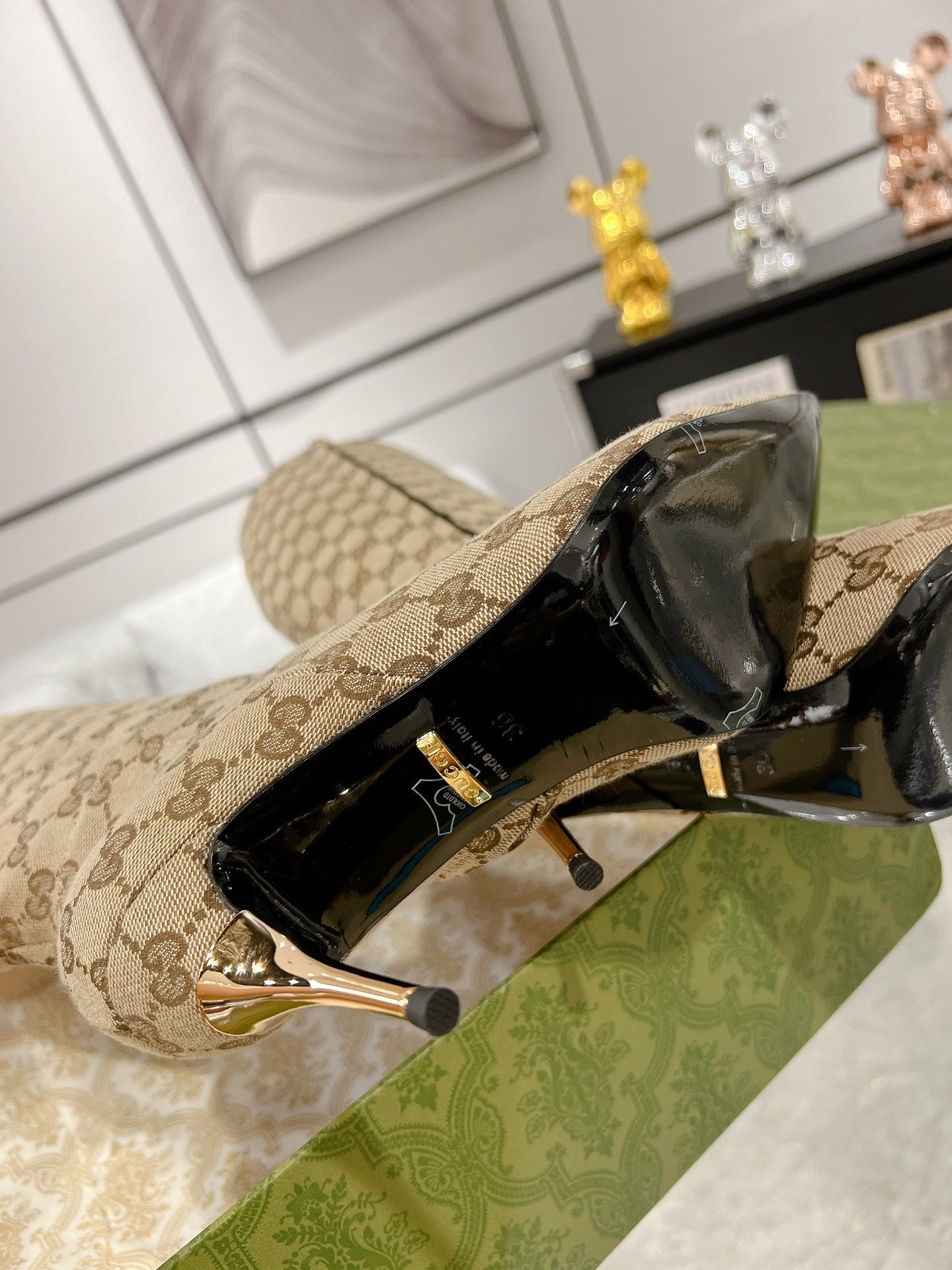 Hermes 2026 High-Heeled Boot Beige Canvas Leather 953419