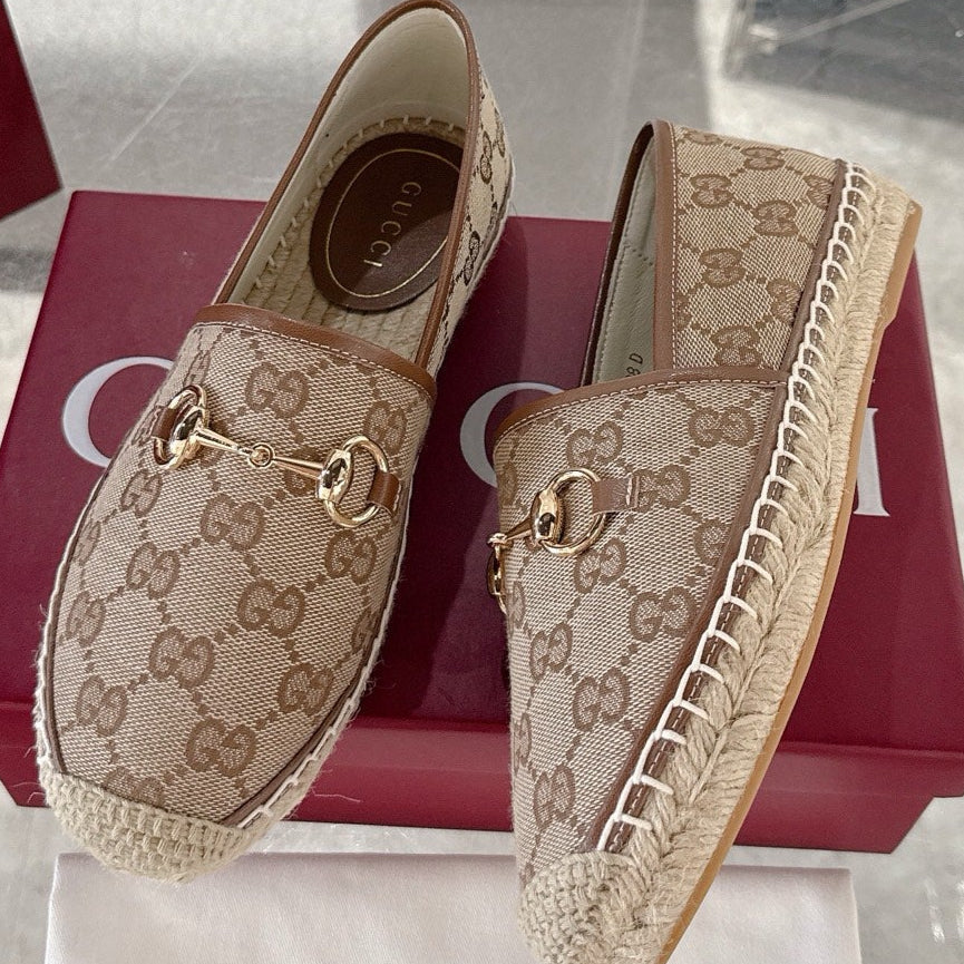 GC 2025 Espadrille With Horsebit Brown Canvas 292457