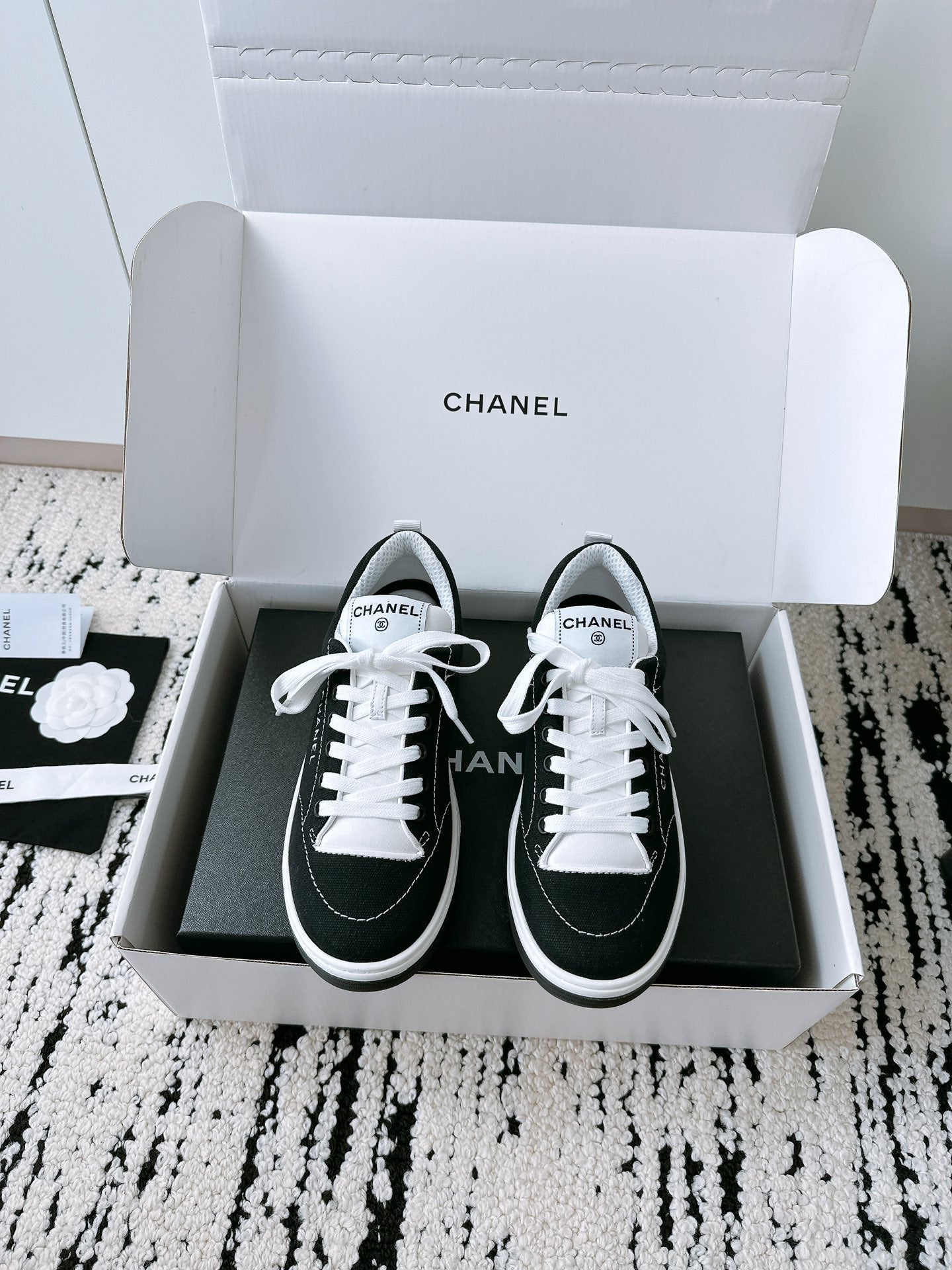 CC Sneaker In Black Canvas Fabric 144507