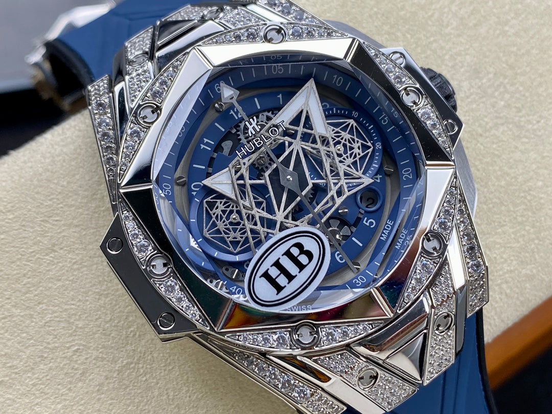 Hublot Big Bang Sang Bleu II Titanium Blue Pavé 45mm Watch