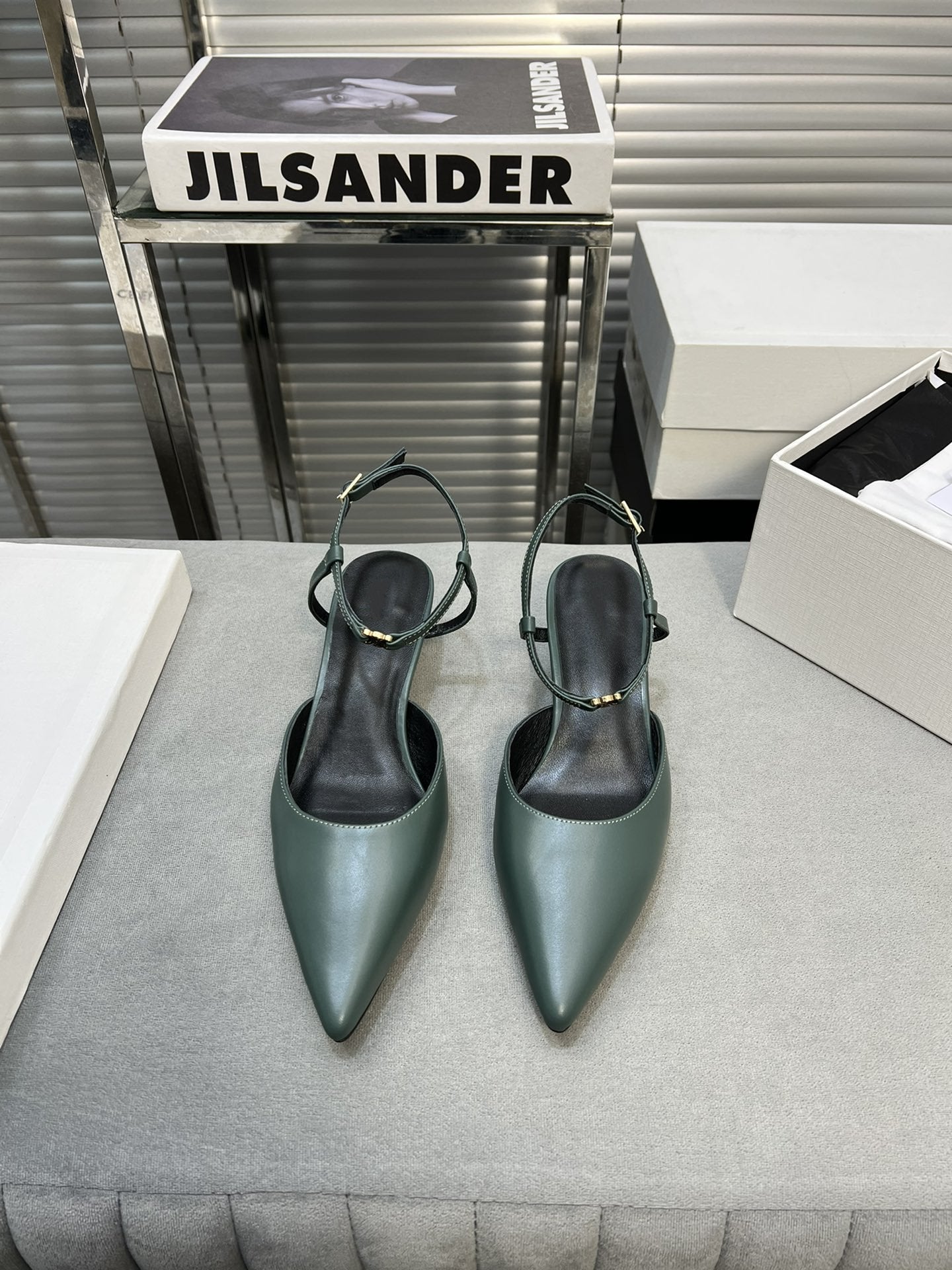cl kitten 50 blue green calfskin