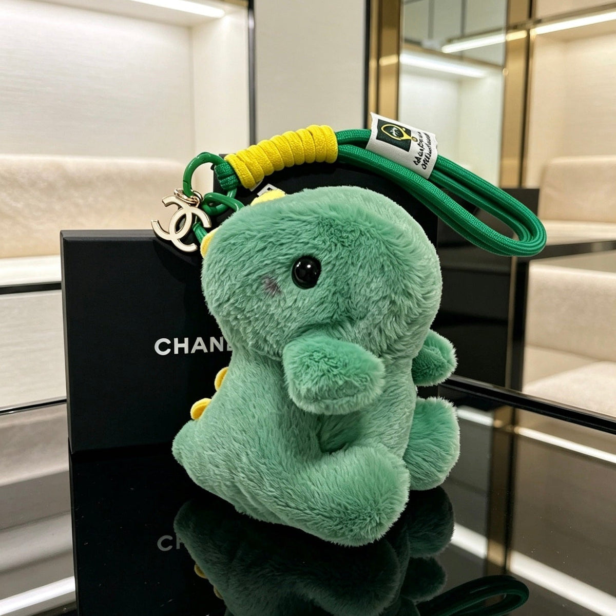 Chanel Cute Green Dinosaur Plush Toy Bag Charm