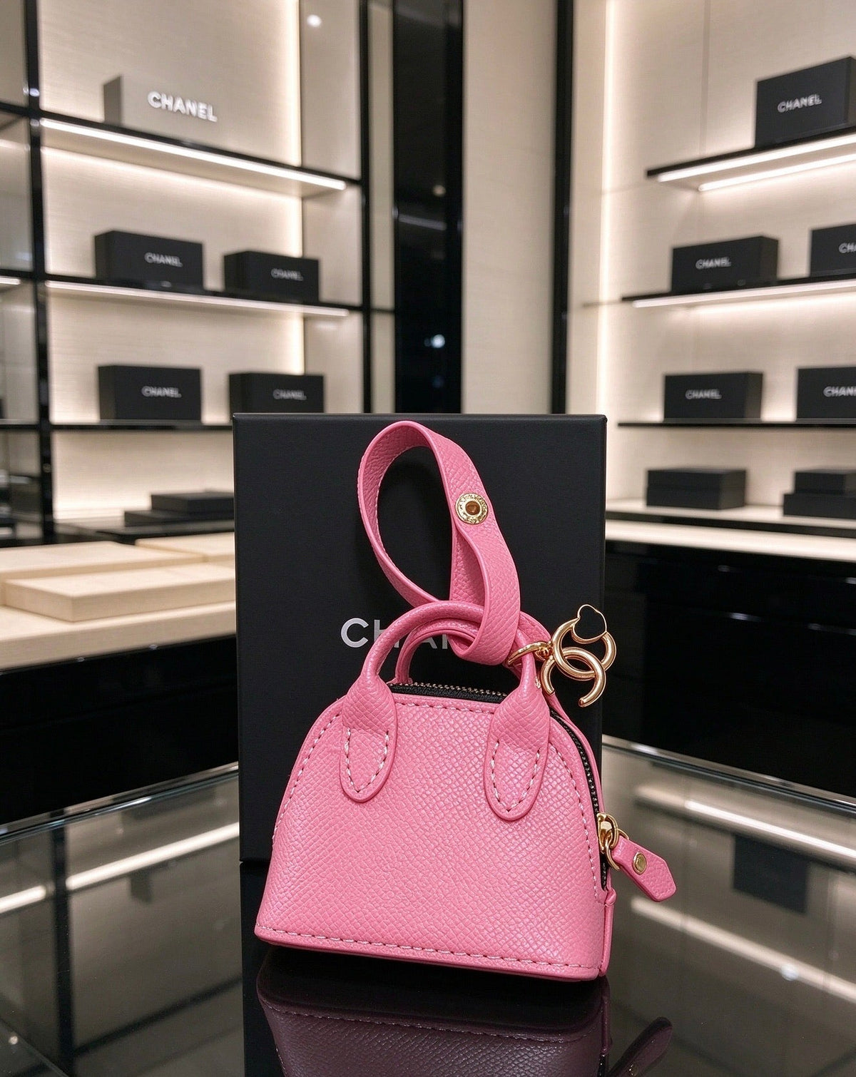 Chanel Pink And Blue Bag Charm
