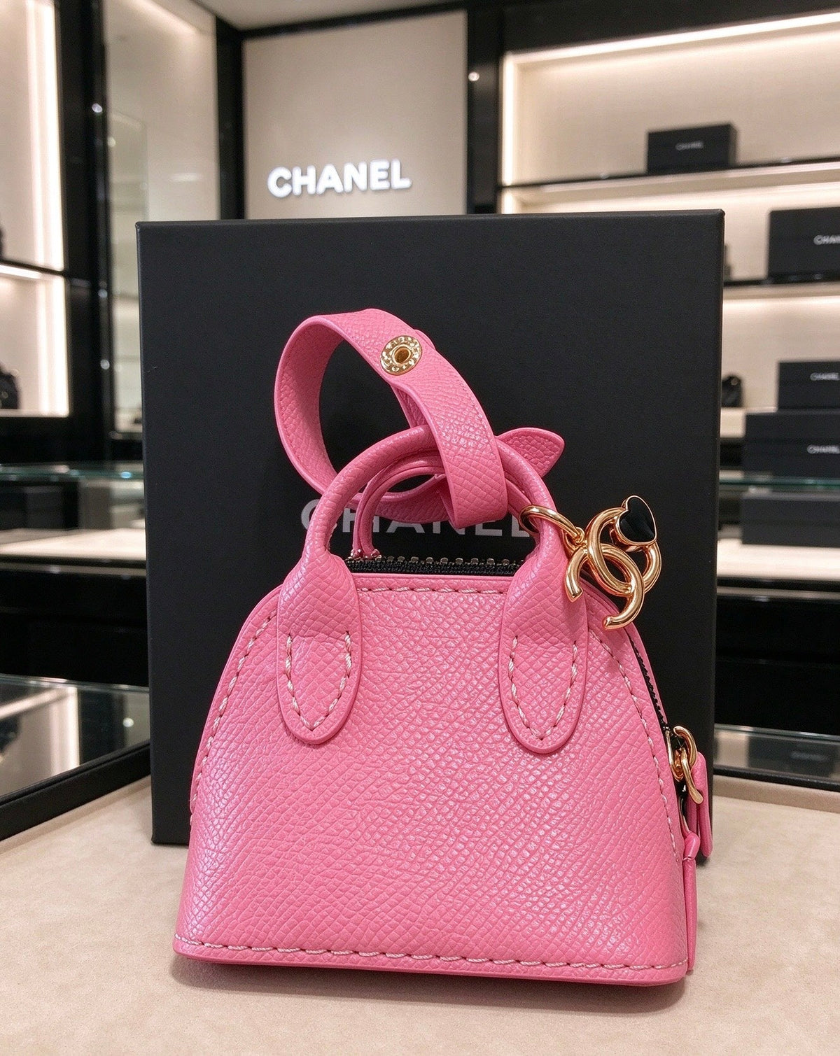 Chanel Pink And Blue Bag Charm