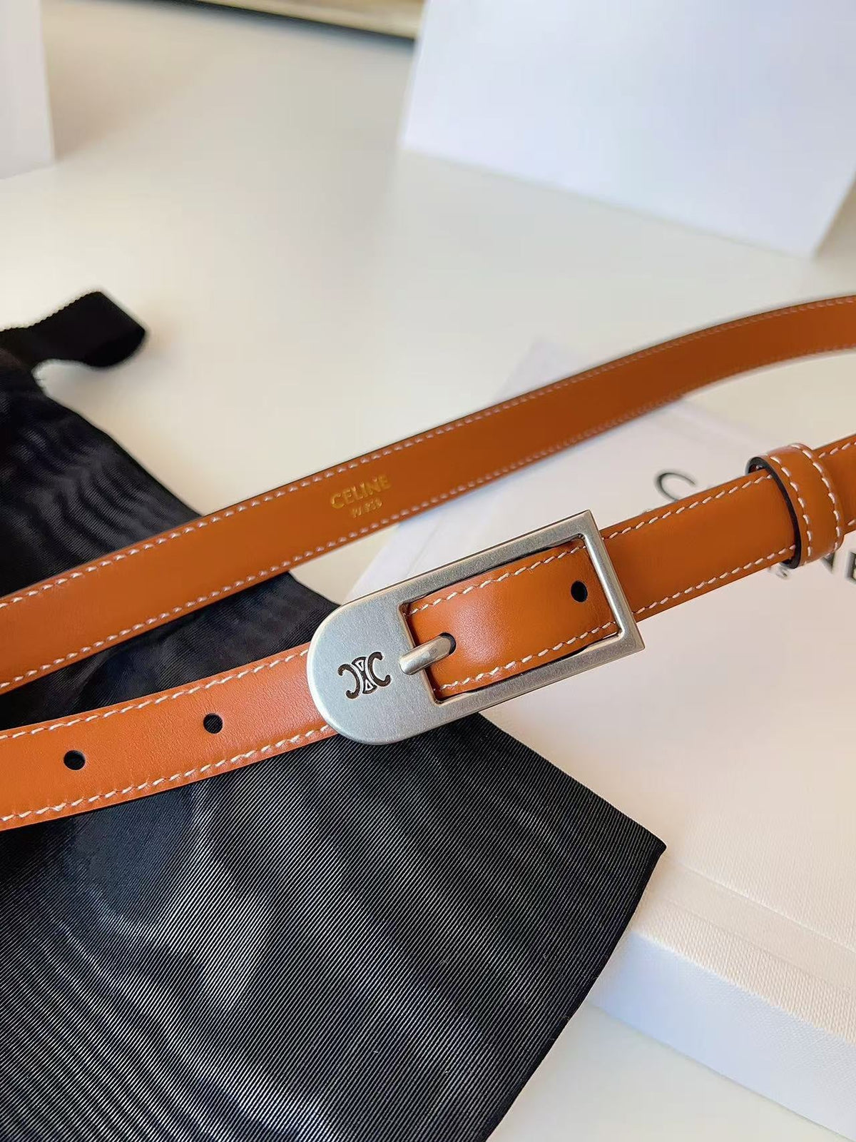 Celine 2026 Taurillon Belt 18mm Leather 207411