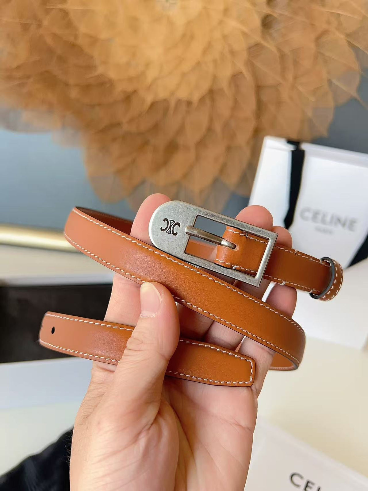 Celine 2026 Taurillon Belt 18mm Leather 207411
