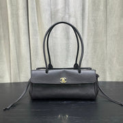 Chanel 2026 Shopping Bag 33cm Black Grained Calfskin