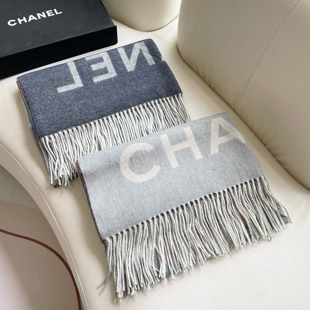 CC Scarf 200 CM In Beige Mix Grey Cashmere 405496