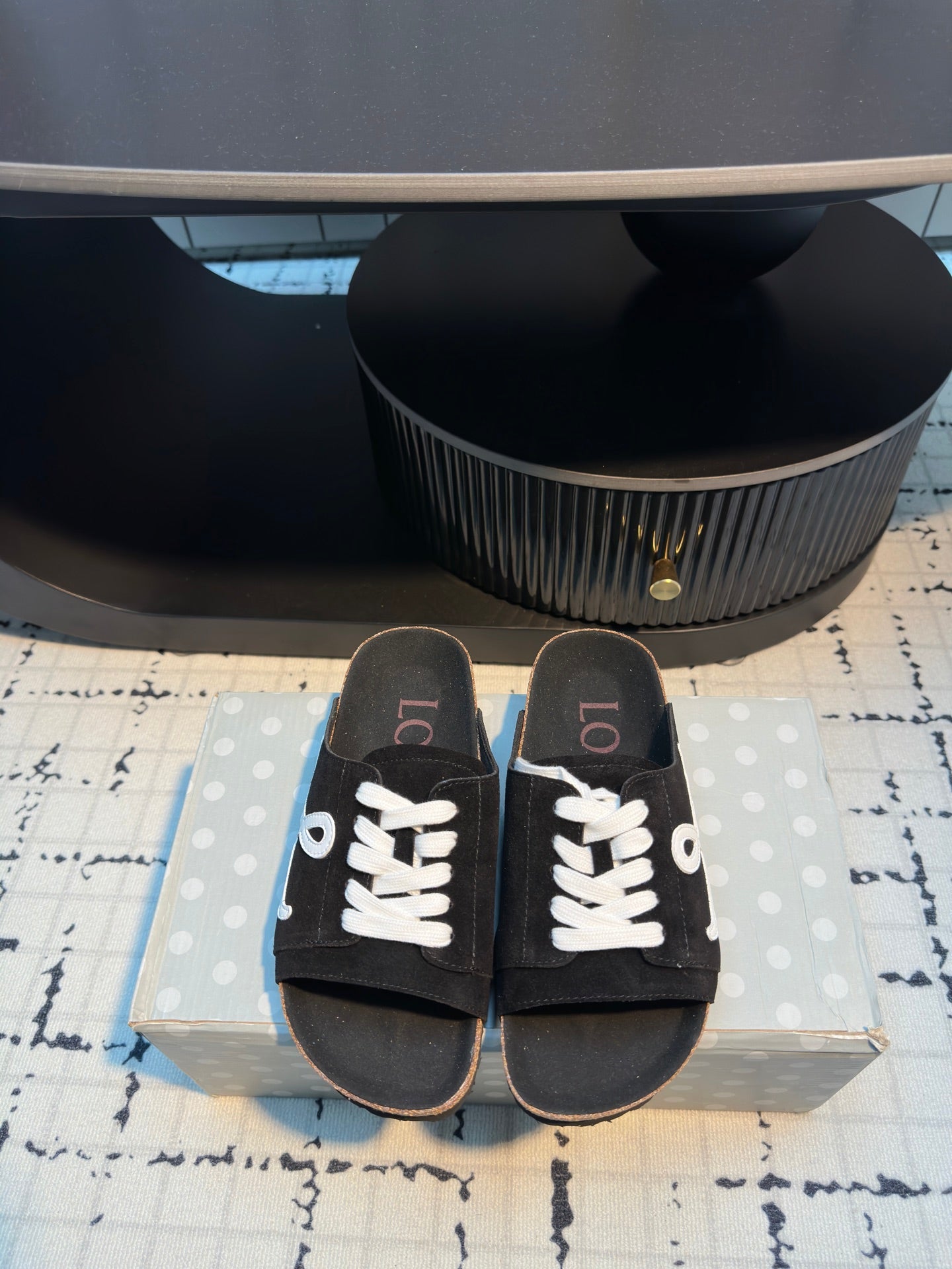 Loewe x Birkenstock Slide Black Cowhide Suede 316914