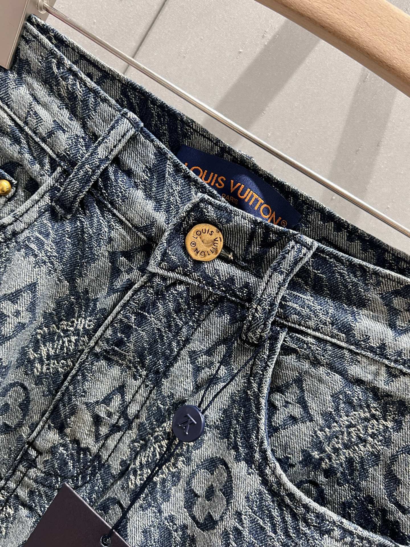 LV 25 Denim Short Blue Cotton 212285