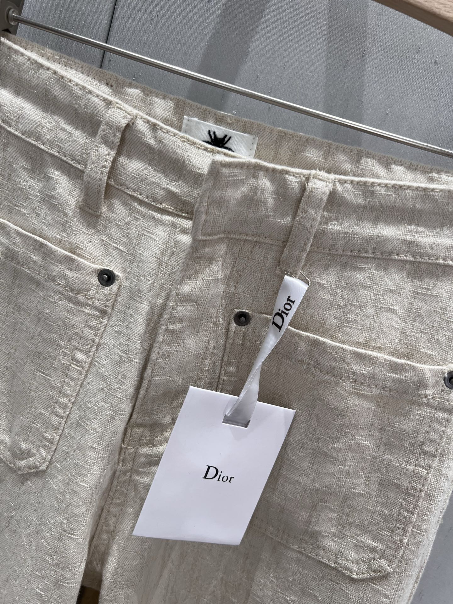 CD 2025 Pattern Straight Pants Beige Cotton 216928