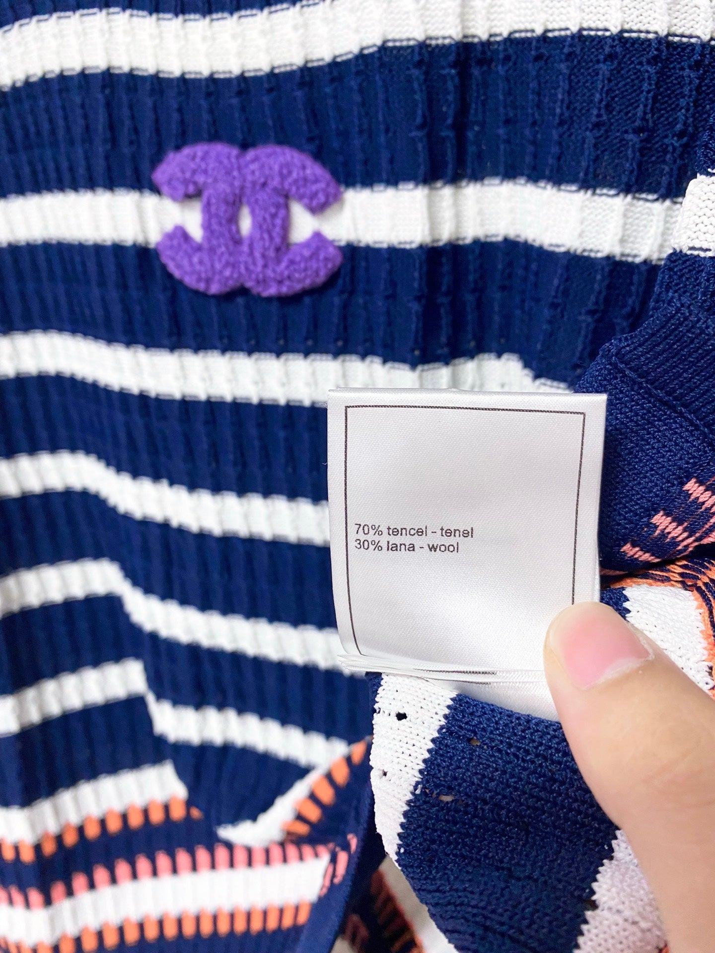Chanel 2026 Stripped Knit Vest Tencel 442959