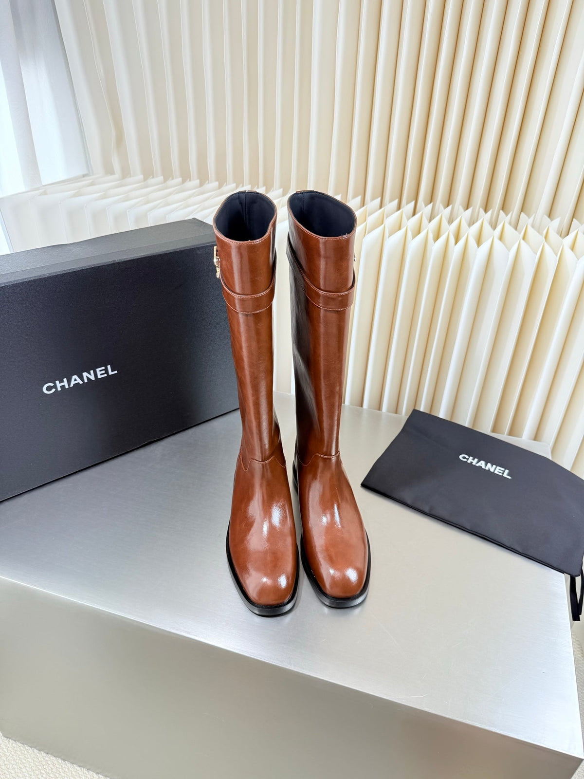 Chanel 2026 Turnlock CC Knee High Boots Leather 123414